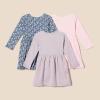 imageAmazon Essentials Toddlers and Baby Girls Cotton LongSleeve Dress Pack of 3Pale PinkBlue Posey Floral