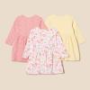 imageAmazon Essentials Toddlers and Baby Girls Cotton LongSleeve Dress Pack of 3Pale YellowFloral