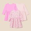 imageAmazon Essentials Toddlers and Baby Girls Cotton LongSleeve Dress Pack of 3PinkApples