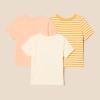 imageAmazon Essentials Unisex Toddlers and Babies Short Sleeve TShirts Pack of 3Pastel PeachCheetahStripe