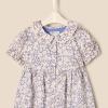 imageAmazon Essentials x Sofia Grainge Toddlers and Baby Girls Cotton Sateen Dress with CollarBlue Ivory Delicate Floral
