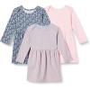 imageAmazon Essentials Toddlers and Baby Girls Cotton LongSleeve Dress Pack of 3Pale PinkBlue Posey Floral