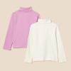 imageAmazon Essentials Girls Turtleneck TShirt Pack of 2Oatmeal HeatherMauve