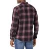 imageAmazon Essentials Mens Flannel Shirts LongSleeve SlimFit TwoPocket PlaidBlack Burgundy Plaid