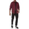 imageAmazon Essentials Mens Flannel Shirts LongSleeve SlimFit TwoPocket PlaidBurgundy Heather
