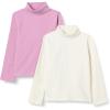 imageAmazon Essentials Girls Turtleneck TShirt Pack of 2Oatmeal HeatherMauve