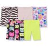 imageAmazon Essentials Girls and Toddlers Midi Bike Shorts Previously Spotted Zebra Pack of 5Black CatBlue FlowersGreyLime GreenWhite Waves Print