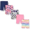 imageAmazon Essentials Girls and Toddlers Midi Bike Shorts Previously Spotted Zebra Pack of 5Blue StrawberriesGrey CheetahNavyPinkWhite Rainbow Print