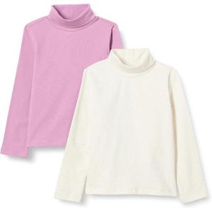 imageAmazon Essentials Girls Turtleneck TShirt Pack of 2Oatmeal HeatherMauve