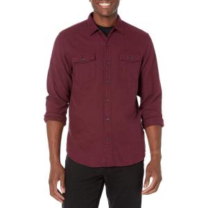 imageAmazon Essentials Mens Flannel Shirts LongSleeve SlimFit TwoPocket PlaidBurgundy Heather