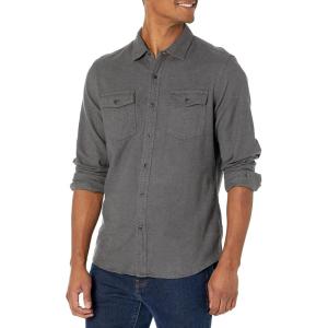 imageAmazon Essentials Mens Flannel Shirts LongSleeve SlimFit TwoPocket PlaidCharcoal Heather