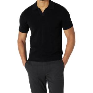 imageAmazon Essentials Mens RegularFit ShortSleeve Knit Polo SweaterBlack