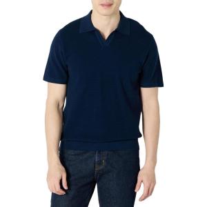 imageAmazon Essentials Mens RegularFit ShortSleeve Knit Polo SweaterNavy