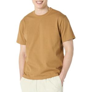 imageAmazon Essentials Mens RelaxedFit Heavyweight Cotton TShirtDark Tan