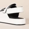 imageAmazon Essentials Womens Adjustable Triple Strap Flat Platform SandalWhite Faux Leather