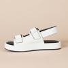 imageAmazon Essentials Womens Adjustable Triple Strap Flat Platform SandalWhite Faux Leather