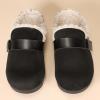 imageAmazon Essentials Womens Backless Shearling Memory Foam MuleBlack Microsuede