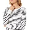 imageAmazon Essentials Womens Fleece Crewneck Sweatshirt Available in Plus SizeNavy White Horizontal Stripe