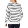 imageAmazon Essentials Womens Fleece Crewneck Sweatshirt Available in Plus SizeNavy White Horizontal Stripe