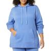 imageAmazon Essentials Womens Fleece Hooded Tunic SweatshirtBlue