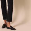 imageAmazon Essentials Womens Square Toe Soft Slip on LoaferBlack Faux Leather