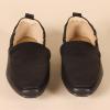 imageAmazon Essentials Womens Square Toe Soft Slip on LoaferBlack Faux Leather