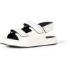 imageAmazon Essentials Womens Adjustable Triple Strap Flat Platform SandalWhite Faux Leather