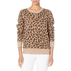 imageAmazon Essentials Womens Fleece Crewneck Sweatshirt Available in Plus SizeCamel Leopard Print