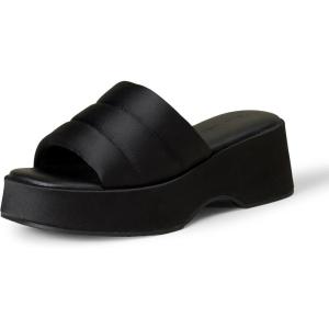 imageAmazon Essentials Womens Platform Slide On SandalBlack Satin