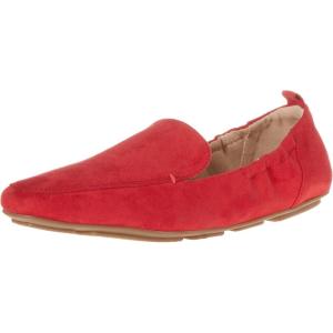 imageAmazon Essentials Womens Square Toe Soft Slip on LoaferRed Microsuede