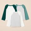imageAmazon Essentials Boys and Toddlers Long Sleeve Cotton TShirts Pack of 3GreenIvoryLight Grey Heather