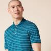 imageAmazon Essentials Mens Golf Polo Shirt Short Sleeve Dri Fit SlimFit QuickDryBlue White Mini Stripe