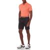 imageAmazon Essentials Mens Golf Polo Shirt Short Sleeve Dri Fit SlimFit QuickDryCoral Orange Stripe