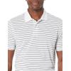 imageAmazon Essentials Mens Golf Polo Shirt Short Sleeve Dri Fit SlimFit QuickDryWhite Stripe