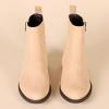 imageAmazon Essentials Womens Exterior Zip Flat Ankle BootBeige Faux Suede