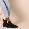 imageAmazon Essentials Womens Exterior Zip Flat Ankle BootBeige Faux Suede