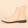 imageAmazon Essentials Womens Exterior Zip Flat Ankle BootBeige Faux Suede