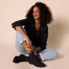 imageAmazon Essentials Womens Exterior Zip Flat Ankle BootBlack Faux Suede
