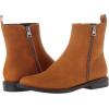 imageAmazon Essentials Womens Exterior Zip Flat Ankle BootTan Faux Suede