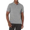 imageAmazon Essentials Mens Golf Polo Shirt Short Sleeve Dri Fit SlimFit QuickDryMedium Grey Heather Stripe