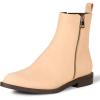 imageAmazon Essentials Womens Exterior Zip Flat Ankle BootBeige Faux Suede