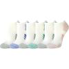 imageAmazon Essentials Womens Performance Comfortable Cotton Cushioned Breathable Athletic NoShow Sports Socks 6 PairsPurpleTeal Blue