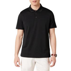 imageAmazon Essentials Mens Golf Polo Shirt Short Sleeve Dri Fit SlimFit QuickDryBlack