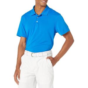 imageAmazon Essentials Mens Golf Polo Shirt Short Sleeve Dri Fit SlimFit QuickDryMetallic Blue