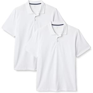 imageAmazon Essentials Mens Golf Polo Shirt Short Sleeve Dri Fit SlimFit QuickDryWhite