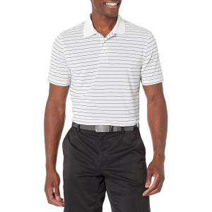 imageAmazon Essentials Mens Golf Polo Shirt Short Sleeve Dri Fit SlimFit QuickDryWhite Stripe