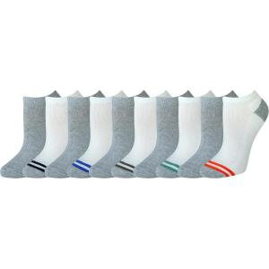 imageAmazon Essentials Womens Cotton NoShow Socks Lightly Cushioned 10 PairsGrey Heather