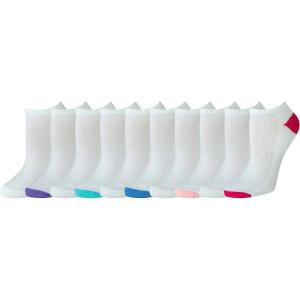 imageAmazon Essentials Womens Cotton NoShow Socks Lightly Cushioned 10 PairsWhite
