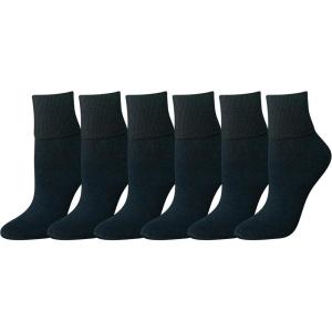 imageAmazon Essentials Womens Lightweight Turn Cuff Socks 6 PairsBlack