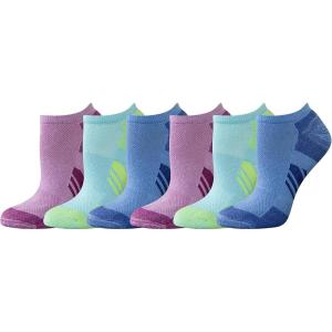 imageAmazon Essentials Womens Performance Comfortable Cotton Cushioned Breathable Athletic NoShow Sports Socks 6 PairsMulticolorSolidStripe